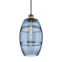 Innovations Lighting Vaz 8" Wide Mini Pendant with Shade Brushed Brass / Princess Blue