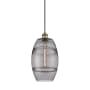 Innovations Lighting Vaz 8" Wide Mini Pendant with Shade Brushed Brass / Light Smoke