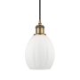 Innovations Lighting Eaton 6" Wide Mini Pendant Matte White / Brushed Brass