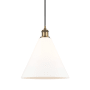Innovations Lighting Berkshire 12" Wide Pendant Matte White / Brushed Brass