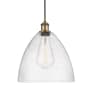 Innovations Lighting Bristol Glass 12" Wide pendant with Shade Brushed Brass / Seedy