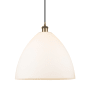 Innovations Lighting Bristol Glass 16" Wide pendant with Shade Brushed Brass / Matte White