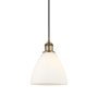 Innovations Lighting Bristol 8" Wide Mini Pendant Brushed Brass / Matte White