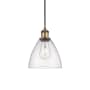 Innovations Lighting Bristol 8" Wide Mini Pendant Brushed Brass / Seedy