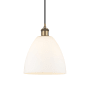 Innovations Lighting Bristol 9" Wide Mini Pendant Brushed Brass / Matte White