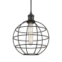 Innovations Lighting Lake Placid 10" Wide Cage Pendant with Shade Matte Black / Matte Black