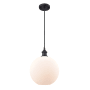 Innovations Lighting Large Athens 10" Wide Mini Pendant - Cord Suspension Matte Black / Matte White