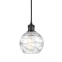Innovations Lighting Athens 6" Wide Mini Pendant Clear Deco Swirl / Matte Black