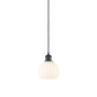 Innovations Lighting White Venetian 6" Wide Suspension Mini Pendant Matte Black