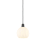 Innovations Lighting White Venetian 8" Wide Suspension Mini Pendant Matte Black