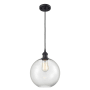 Innovations Lighting Large Athens 10" Wide Mini Pendant - Cord Suspension Matte Black / Clear
