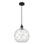 Innovations Lighting Large Farmhouse Rope 10" Wide Mini Pendant - Cord Suspension Matte Black / Clear Glass with White Rope