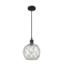 Innovations Lighting Farmhouse Rope 8" Wide Mini Pendant - Cord Suspension Matte Black / Clear Glass with White Rope