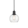 Innovations Lighting Athens 6" Wide Mini Pendant with Shade Matte Black / Seedy