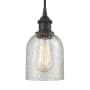 Innovations Lighting Caledonia Single Light 5" Wide Mini Pendant Matte Black / Mica