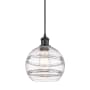 Innovations Lighting Rochester 8" Wide Mini Pendant with Shade Matte Black / Clear