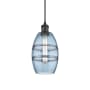 Innovations Lighting Vaz 6" Wide Mini Pendant with Shade Matte Black / Princess Blue