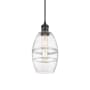 Innovations Lighting Vaz 6" Wide Mini Pendant with Shade Matte Black / Clear