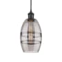 Innovations Lighting Vaz 6" Wide Mini Pendant with Shade Matte Black / Light Smoke