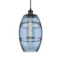 Innovations Lighting Vaz 8" Wide Mini Pendant with Shade Matte Black / Princess Blue