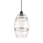 Innovations Lighting Vaz 8" Wide Mini Pendant with Shade Matte Black / Clear