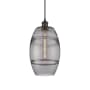 Innovations Lighting Vaz 8" Wide Mini Pendant with Shade Matte Black / Light Smoke