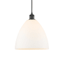 Innovations Lighting Bristol Glass 12" Wide pendant with Shade Matte Black / Matte White