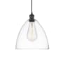 Innovations Lighting Bristol Glass 12" Wide pendant with Shade Matte Black / Clear