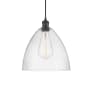 Innovations Lighting Bristol Glass 12" Wide pendant with Shade Matte Black / Seedy