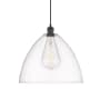Innovations Lighting Bristol Glass 16" Wide pendant with Shade Matte Black / Clear