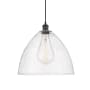 Innovations Lighting Bristol Glass 16" Wide pendant with Shade Matte Black / Seedy