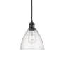 Innovations Lighting Bristol 8" Wide Mini Pendant Matte Black / Seedy