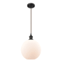 Innovations Lighting Large Athens 10" Wide Mini Pendant - Cord Suspension Oil Rubbed Bronze / Matte White