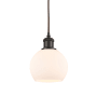 Innovations Lighting Athens 6" Wide Mini Pendant with Shade Oil Rubbed Bronze / Matte White