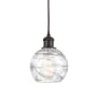 Innovations Lighting Athens 6" Wide Mini Pendant Clear Deco Swirl / Oil Rubbed Bronze