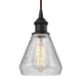 Innovations Lighting Conesus Single Light 6" Wide Mini Pendant Oil Rubbed Bronze / Clear Crackle