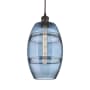 Innovations Lighting Vaz 8" Wide Mini Pendant with Shade Oil Rubbed Bronze / Princess Blue