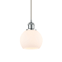 Innovations Lighting Athens 6" Wide Mini Pendant with Shade Polished Chrome / Matte White