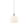Innovations Lighting White Venetian 10" Wide Suspension Pendant Polished Chrome
