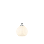 Innovations Lighting White Venetian 8" Wide Suspension Mini Pendant Polished Chrome