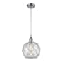 Innovations Lighting Farmhouse Rope 8" Wide Mini Pendant - Cord Suspension Polished Chrome / Clear Glass with White Rope