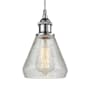 Innovations Lighting Conesus Single Light 6" Wide Mini Pendant Polished Chrome / Clear Crackle