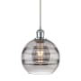 Innovations Lighting Rochester 8" Wide Mini Pendant with Shade Polished Chrome / Light Smoke