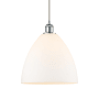 Innovations Lighting Bristol Glass 12" Wide pendant with Shade Polished Chrome / Matte White