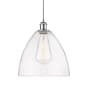 Innovations Lighting Bristol Glass 12" Wide pendant with Shade Polished Chrome / Clear