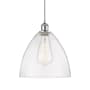 Innovations Lighting Bristol Glass 12" Wide pendant with Shade Polished Chrome / Seedy