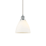 Innovations Lighting Bristol 8" Wide Mini Pendant Polished Chrome / Matte White