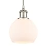 Innovations Lighting Athens 6" Wide Mini Pendant with Shade Polished Nickel / Matte White