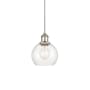 Innovations Lighting Athens 6" Wide Mini Pendant with Shade Polished Nickel / Clear
