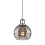Innovations Lighting Rochester 6" Wide Suspension Mini Pendant Polished Nickel / Light Smoke